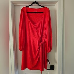 Burnt Orange Wrap Dress